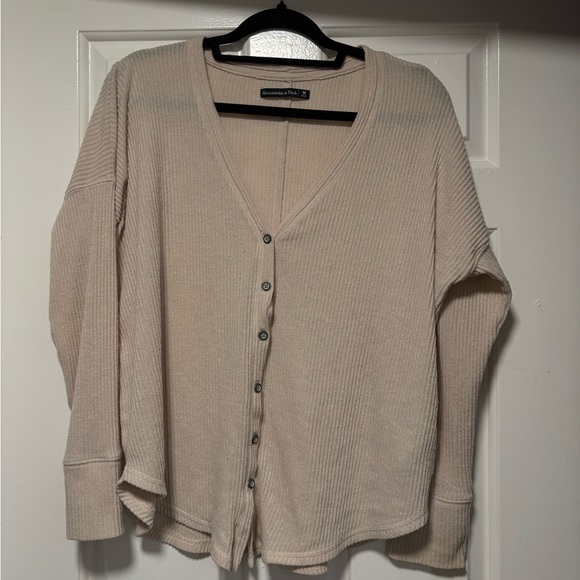 Abercrombie & Fitch Cream Button-Up Cardigan - Picture 4 of 4